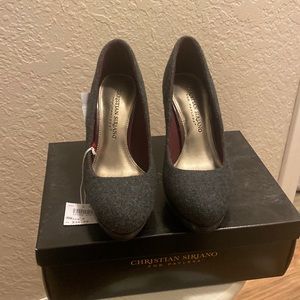 Christian Siriano gray heels